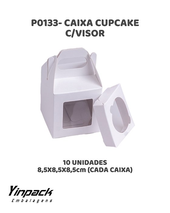 CAIXA CUPCAKE COM VISOR (P0133) C/10UN - YINPACK (PÁSCOA)