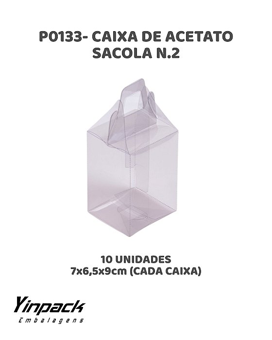 CAIXA DE ACETATO SACOLA N.02 (P0012) C/10UN - YINPACK (PÁSCOA)