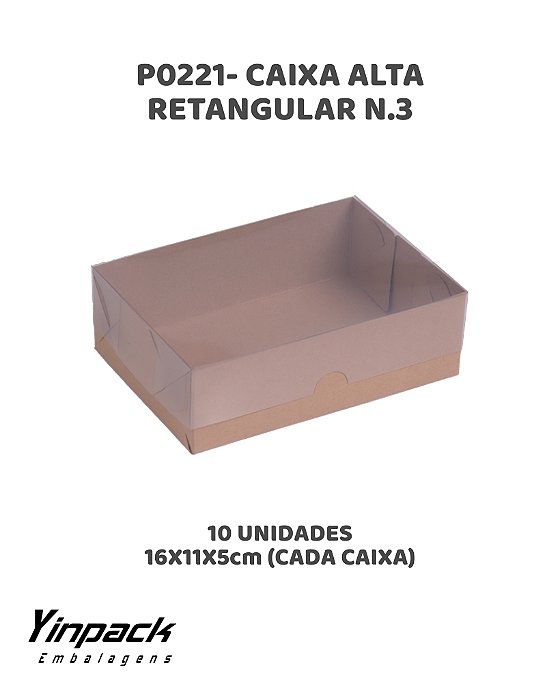 CAIXA ALTA RETANGULAR N.03 (P0221) KRAFT C/10UN - YINPACK (PÁSCOA)