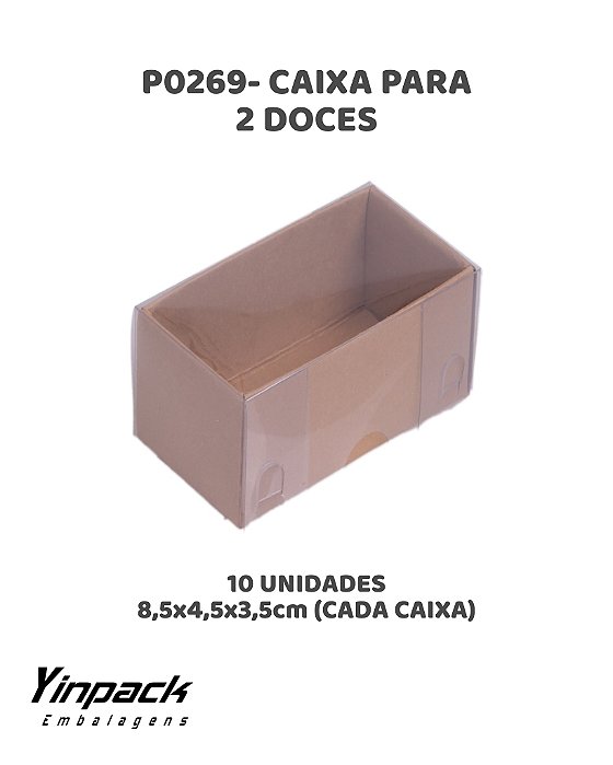 CAIXA PARA 2 DOCES (P0269) KRAFT C/10UN - YINPACK (PÁSCOA)