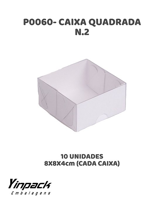 CAIXA QUADRADA N.02 (P0060) C/10UN - YINPACK (PÁSCOA)
