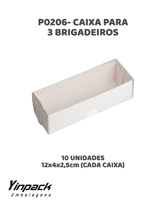 CAIXA PARA 3 BRIGADEIROS (P0206) C/10UN - YINPACK (PÁSCOA)