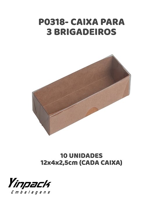 CAIXA PARA 3 BRIGADEIROS (P0318) KRAFT C/10UN - YINPACK (PÁSCOA)