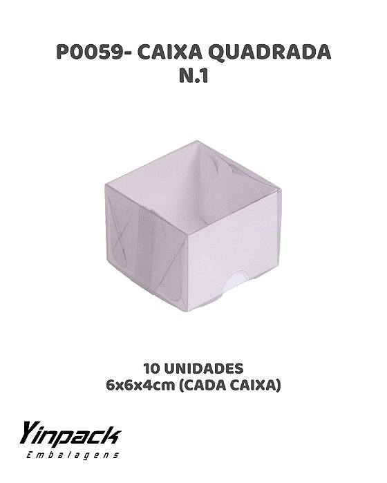 CAIXA QUADRADA N.01 (P0059) C/10UN - YINPACK (PÁSCOA)