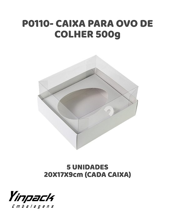 CAIXA PARA OVO DE COLHER 500g (P0110) C/5UN - YINPACK (PÁSCOA)