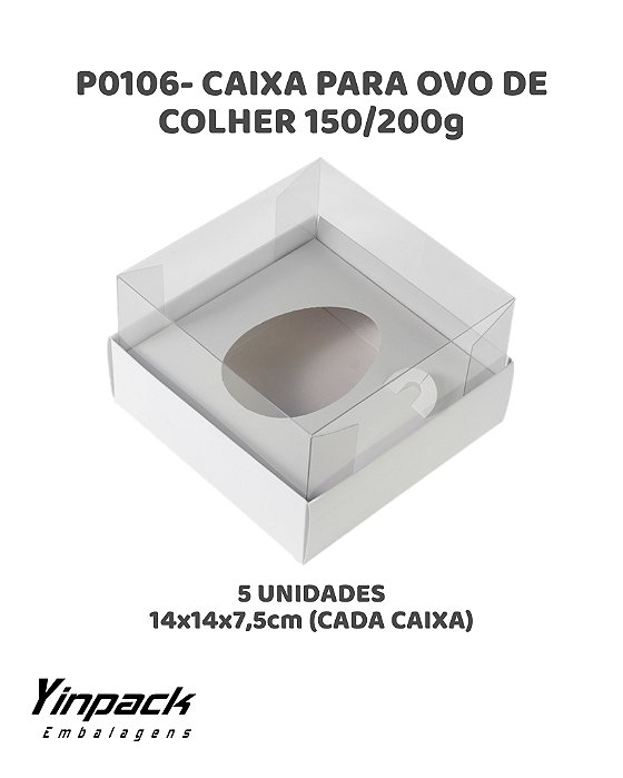 CAIXA PARA OVO DE COLHER 150/200g (P0106) C/5UN - YINPACK (PÁSCOA)