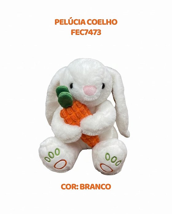 PELÚCIA COELHO (FEC7473) BRANCO - FIZZY (PÁSCOA)