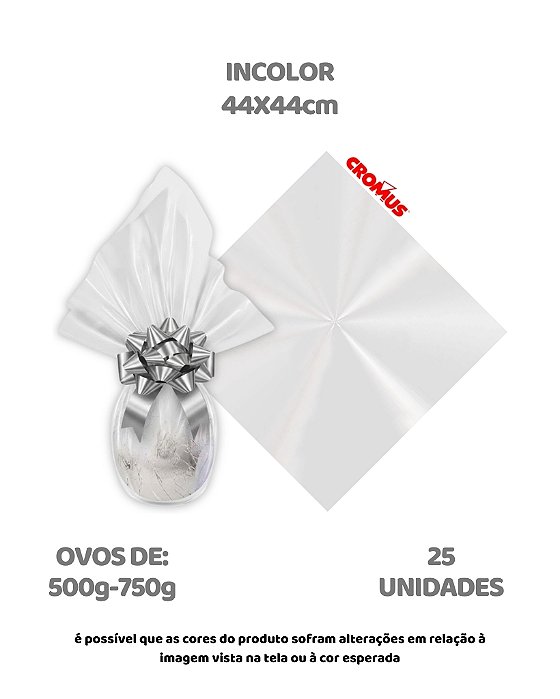 SACO EXPRESS 44X44cm INCOLOR C/25UN – CROMUS (PÁSCOA)