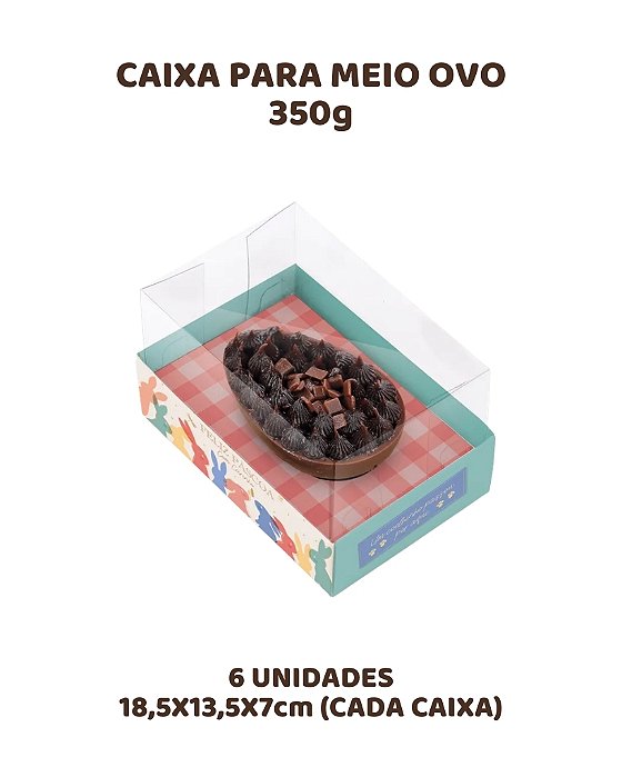 CAIXA PARA MEIO OVO 350g C/6UN PIC NIC - CROMUS (PÁSCOA)