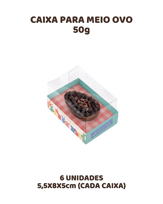 CAIXA PARA MEIO OVO 50g C/6UN PIC NIC - CROMUS (PÁSCOA)