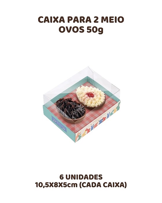 CAIXA PARA 2 MEIO OVOS 50g C/6UN PIC NIC - CROMUS (PÁSCOA)
