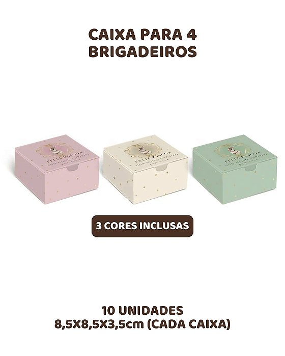 CAIXA PARA 4 BRIGADEIROS C/10UN CLASSIQUE BUNNY - CROMUS (PÁSCOA)