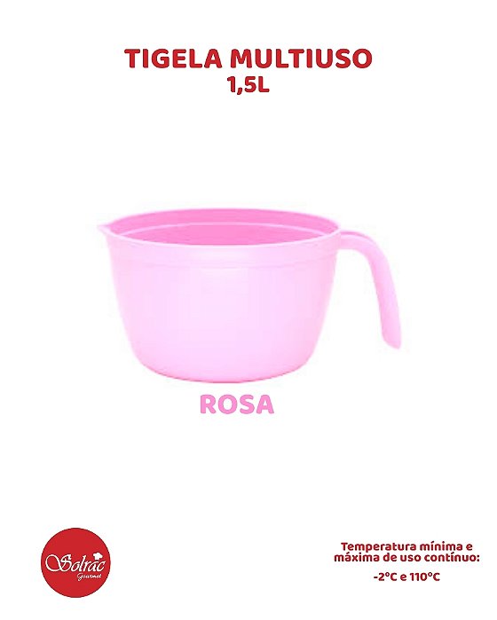 TIGELA MULTIUSO 1,5L ROSA - SOLRAC