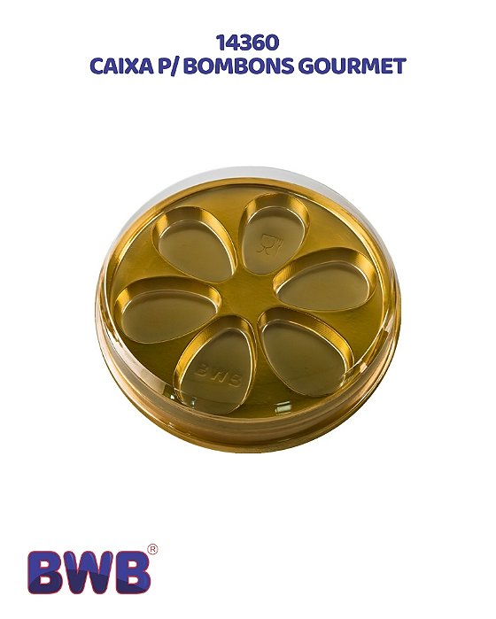 CAIXA PARA BOMBONS GOURMET 14360 DOURADO C/10UN - BWB (PÁSCOA)