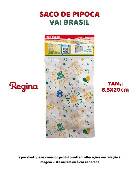 SACO DE PIPOCA C/50UN COPA DO MUNDO - REGINA FESTAS