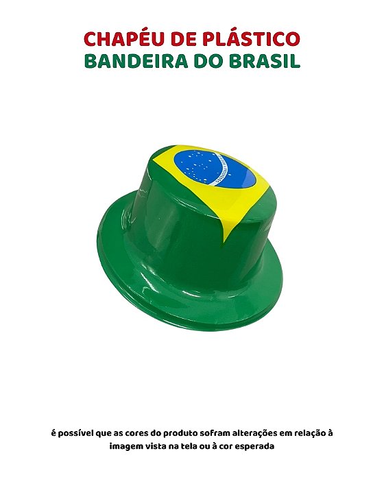 CHAPÉU DE PLÁSTICO BANDEIRA DO BRASIL - COPA DO MUNDO