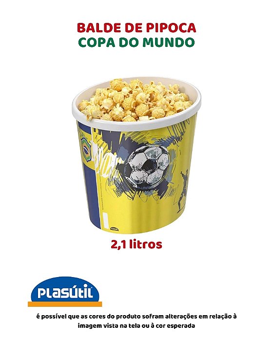 BALDE DE PIPOCA COPA DO MUNDO - PLASÚTIL