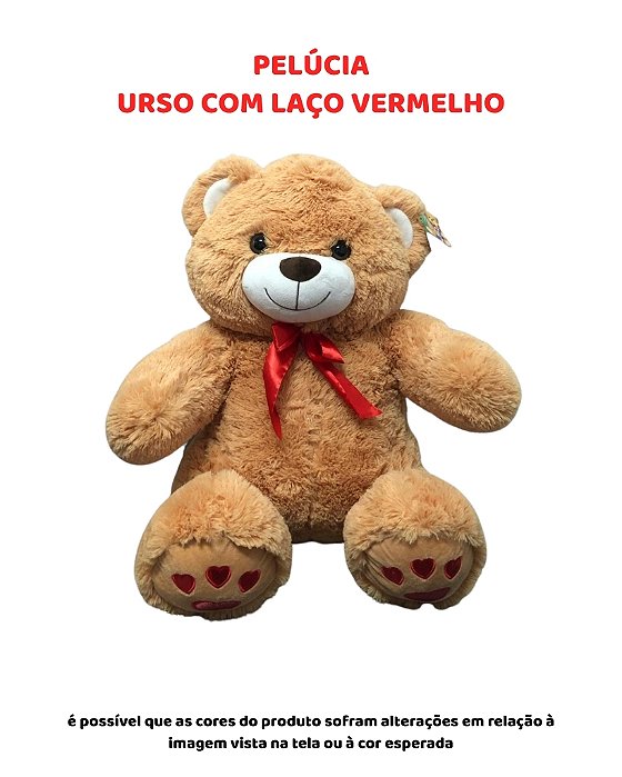 PELÚCIA - URSO COM LAÇO VERMELHO