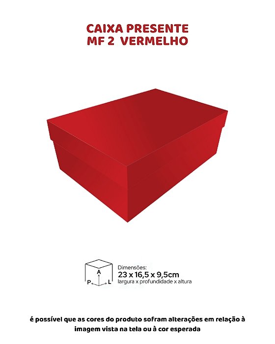 CAIXA PRESENTE VERMELHA C/10UN - MF 2 - MF EMBALAGENS DECORATIVAS