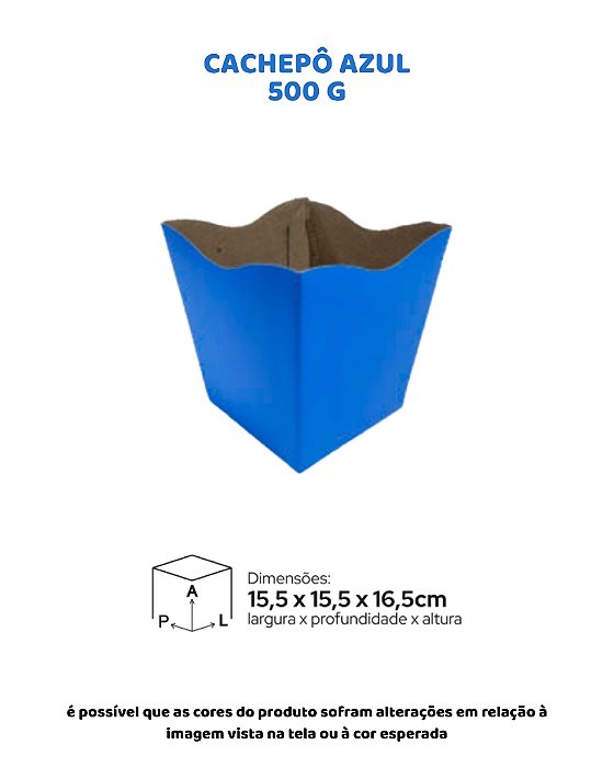 CACHEPÔ AZUL C/25UN - 500 G - MF EMBALAGENS DECORATIVAS