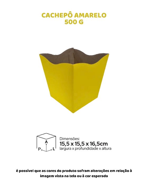 CACHEPÔ AMARELO C/25UN - 500 G - MF EMBALAGENS DECORATIVAS