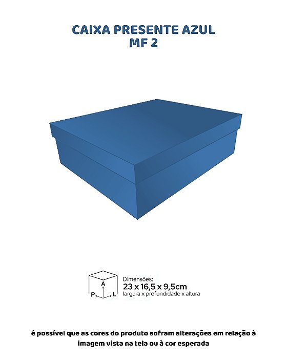 CAIXA PRESENTE AZUL C/10UN - MF 2 - MF EMBALAGENS DECORATIVAS