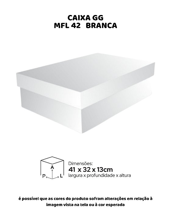 CAIXA GG BRANCA C/10UN - MFL 42 - MF EMBALAGENS DECORATIVAS