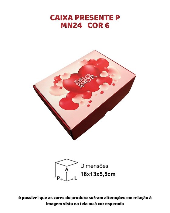 CAIXA PRESENTE P "COM TODO AMOR" C/10UN - MN 24 COR 6 - MF EMBALAGENS (MaN)