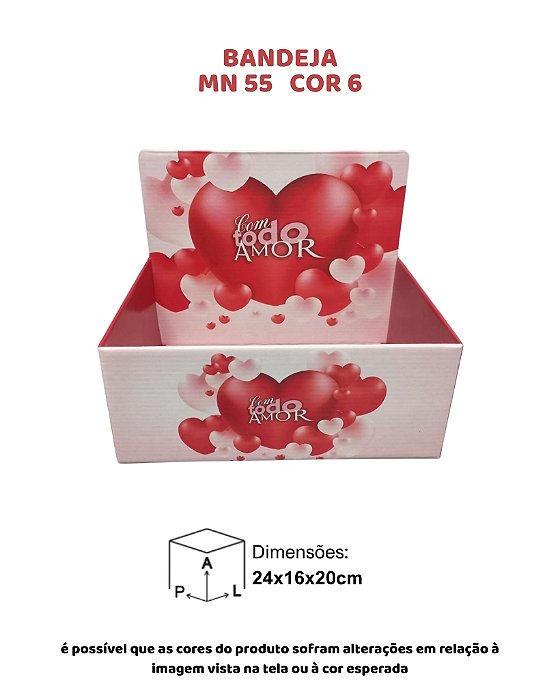BANDEJA "COM TODO AMOR" C/10UN - MN 55 COR 6 - MF EMBALAGENS (MaN)