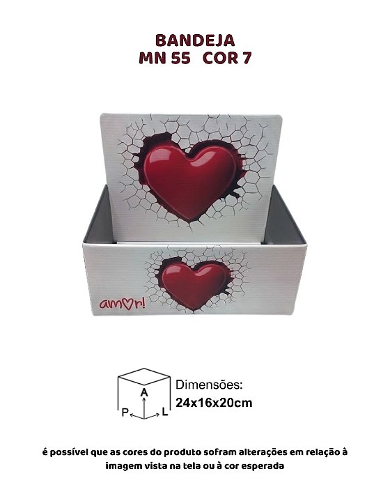 BANDEJA "AMOR" C/10UN - MN 55 COR 7 - MF EMBALAGENS (MaN)