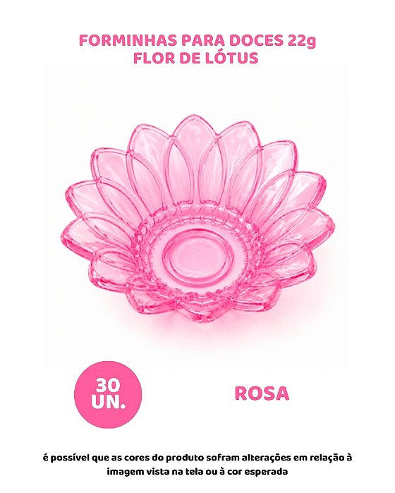 FORMINHA PARA DOCES 22g FLOR DE LÓTUS ROSA C/30UN - MIRANDINHA