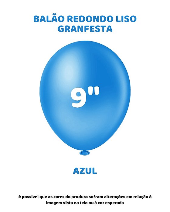 BALÃO GRANFESTA 9 POLEGADAS AZUL C/50UN - PIC PIC