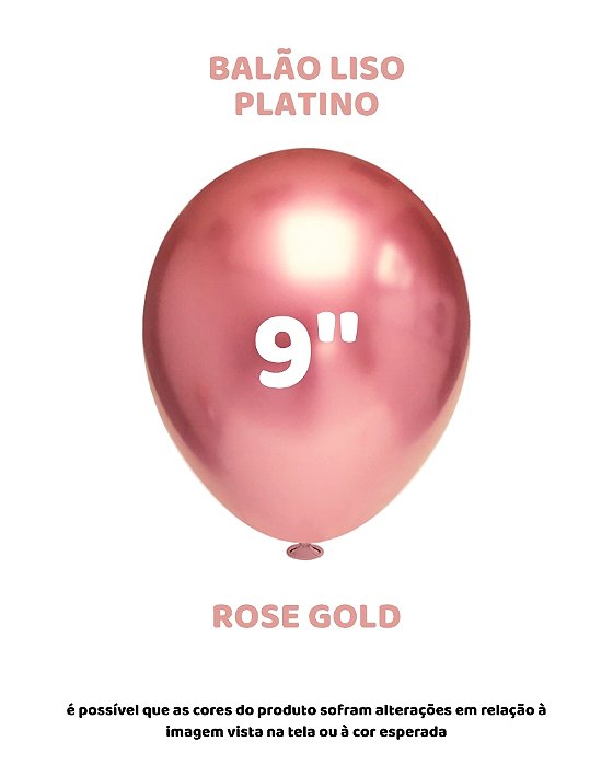 BALÃO PLATINO 9 POLEGADAS ROSE GOLD C/25UN - PIC PIC