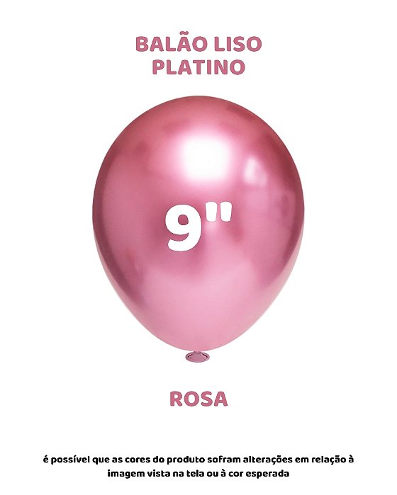BALÃO PLATINO 9 POLEGADAS ROSA C/25UN - PIC PIC