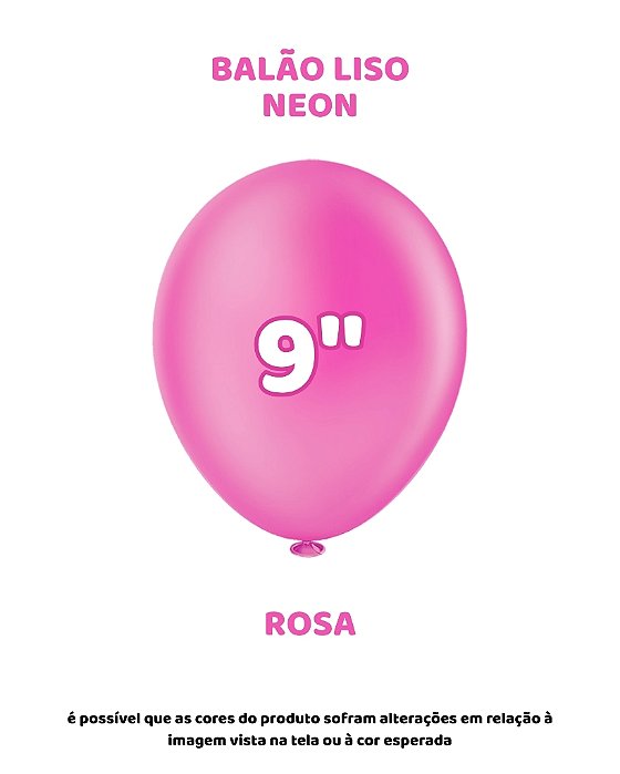 BALÃO NEON 9 POLEGADAS ROSA C/25UN - PIC PIC