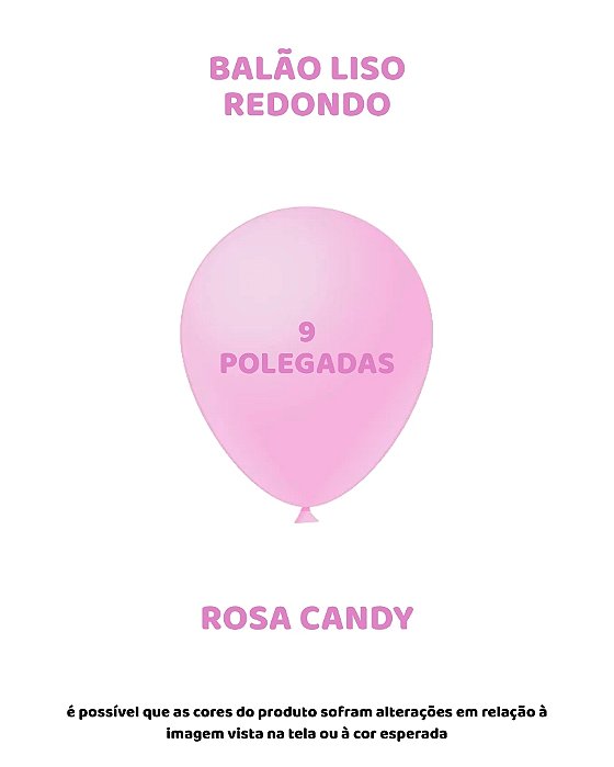 BALÃO 9 POLEGADAS LISO C/50UN ROSA CANDY - FEST BALL