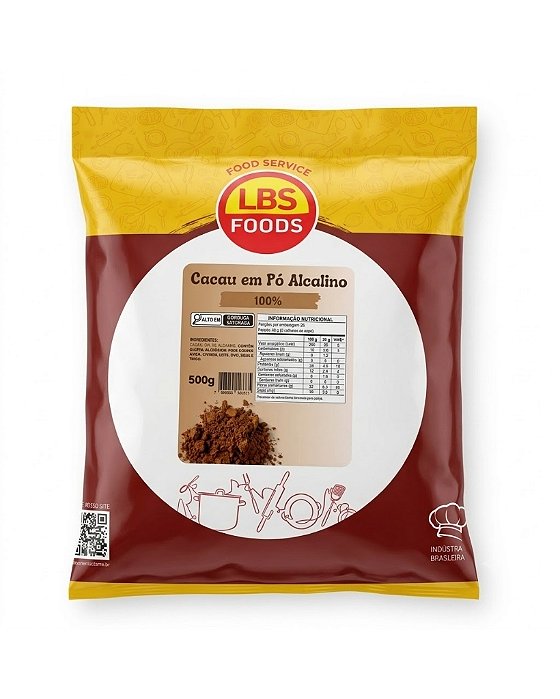 CACAU EM PÓ 500g ALCALINO 100% LBS FOODS