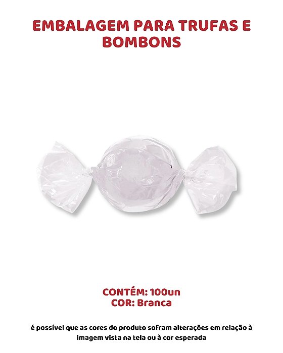 EMBALAGEM PARA TRUFAS E BOMBONS C/100UN - BRANCO