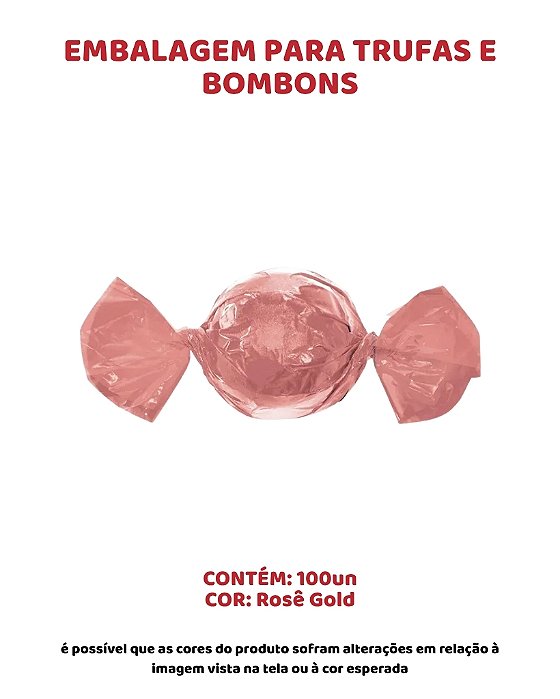 EMBALAGEM PARA TRUFAS E BOMBONS C/100UN - ROSÊ GOLD