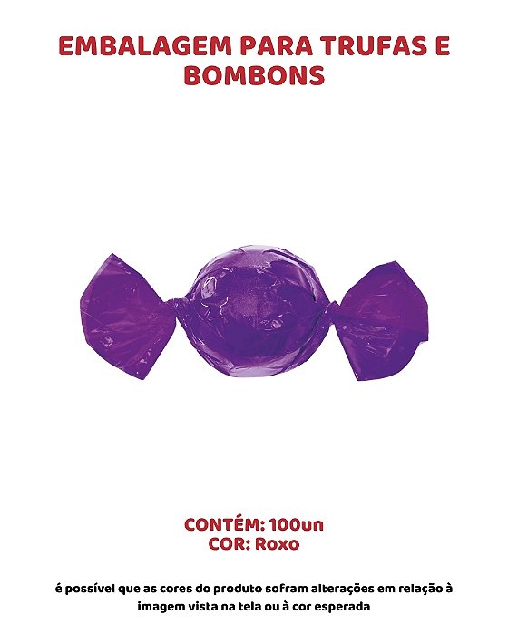 EMBALAGEM PARA TRUFAS E BOMBONS C/100UN - ROXO