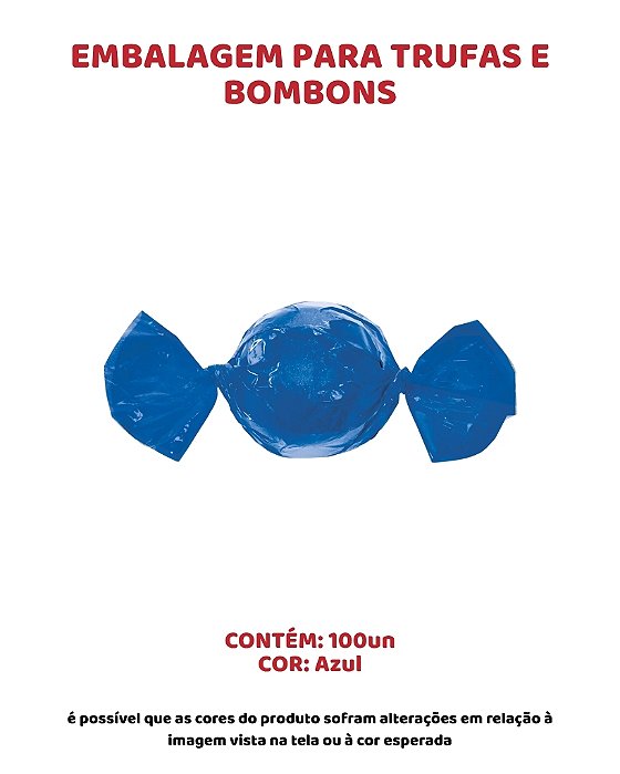 EMBALAGEM PARA TRUFAS E BOMBONS C/100UN - AZUL