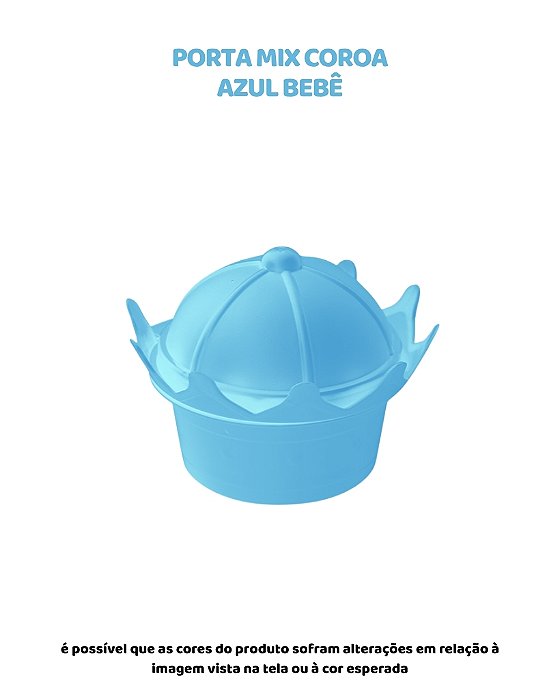 PORTA MIX COROA - AZUL BEBÊ - 220ml