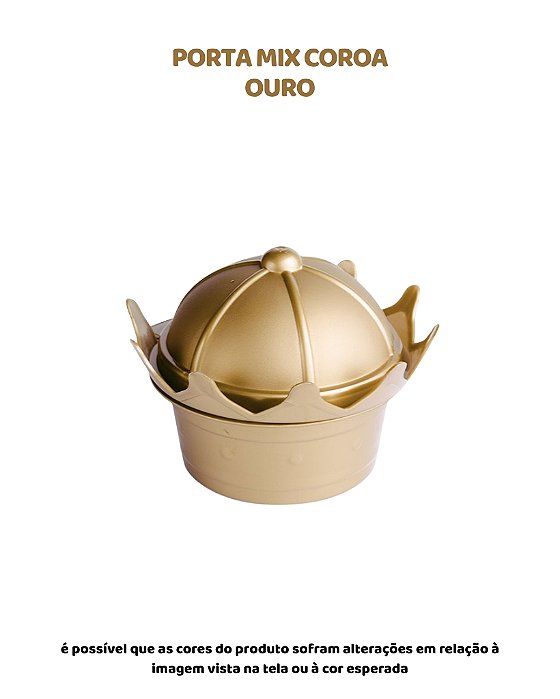 PORTA MIX COROA - OURO - 220ml