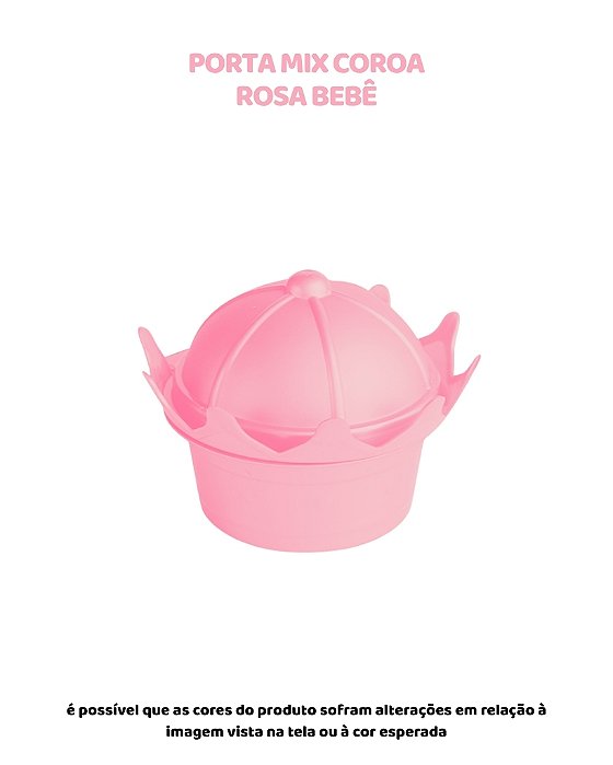 PORTA MIX COROA - ROSA BEBÊ - 220ml
