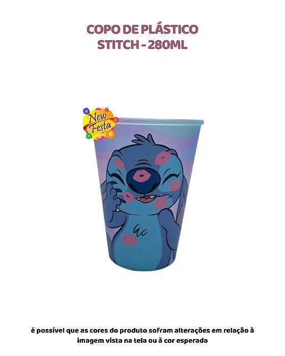 COPO PLÁSTICO STITCH - BEIJOS