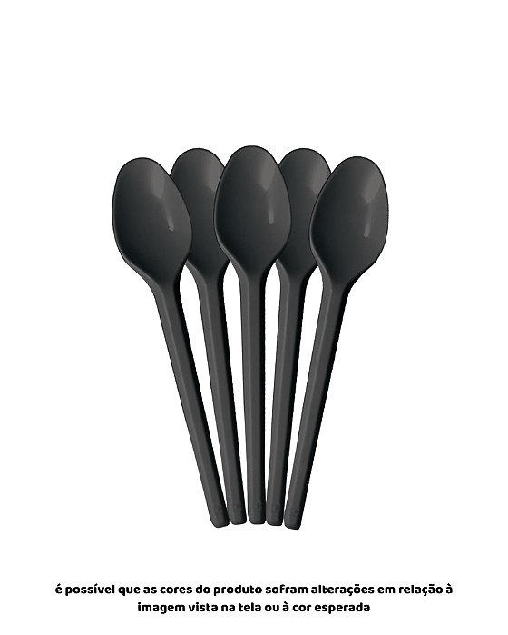 COLHER DESCARTÁVEL C/50UN - PRETO