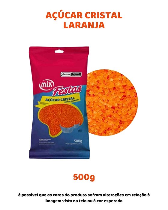 AÇÚCAR CRISTAL 500g - LARANJA