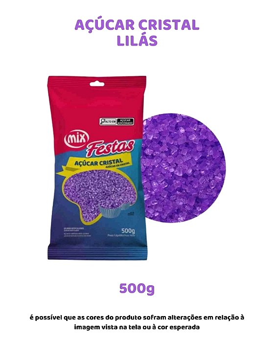 AÇÚCAR CRISTAL 500g - LILÁS