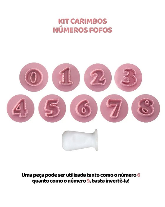 KIT CARIMBOS - NÚMEROS FOFOS 2cm
