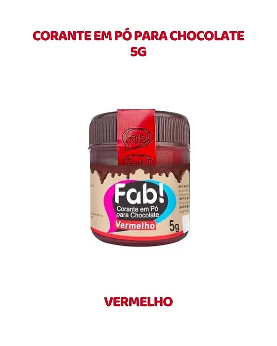 CORANTE EM PÓ 5g PARA CHOCOLATE - VERMELHO